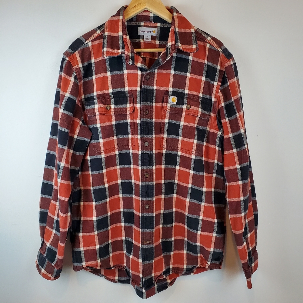 Carhartt Hubbard Original Fit Plaid Chamois Flannel SHIRT Mens 102815 BEEFY